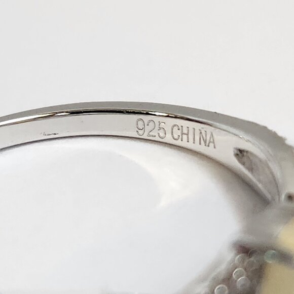 VTG NWT 925 Ethiopian Fire Opal Pave Ring Size 11 - Picture 8 of 9